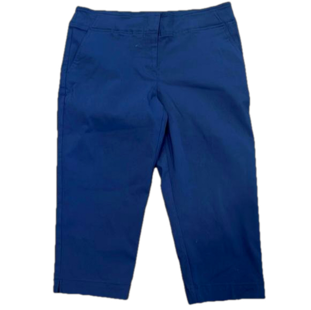 IZOD Sz 10 zip up navy golf capris with front/back pockets and IZOD logo